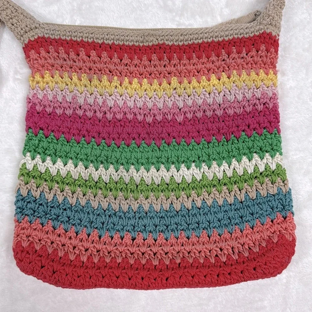 Multicolor rainbow the SAK crochet crossbody‎ handbag